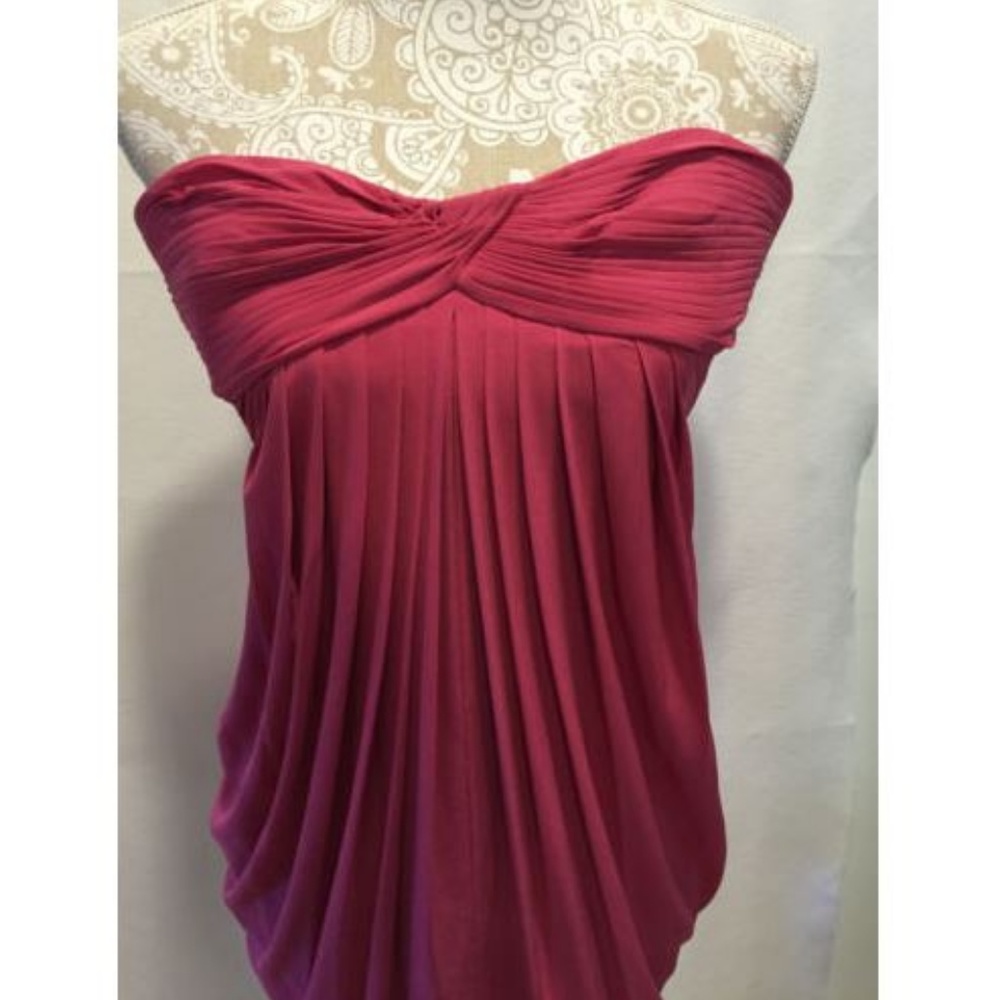 Bcbg Maxazria Strapless Drape Open Back Dress Xs - image 2